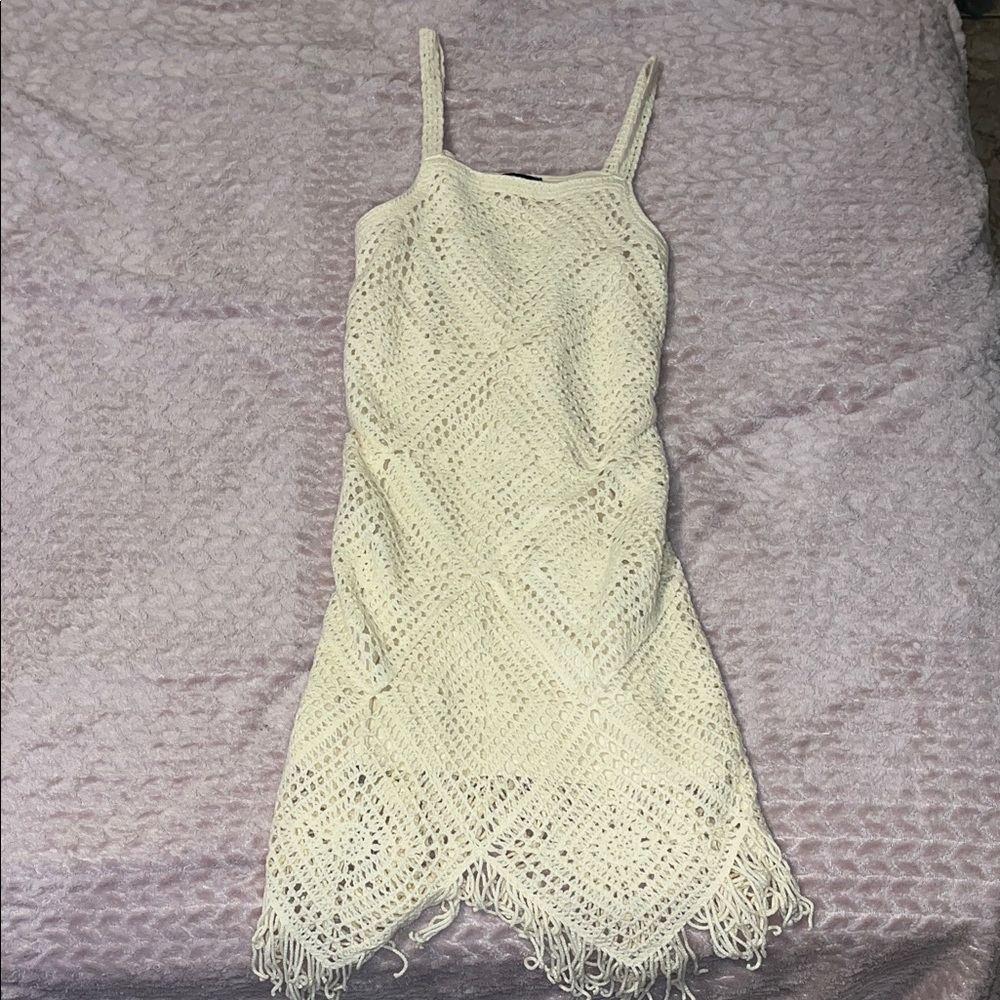 Elegant Cream Crochet Dress